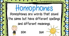 Homophones in English